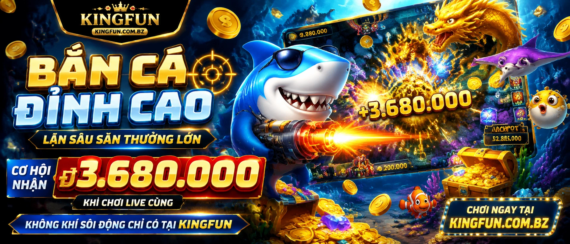 Bắn Cá Kingfun giao diện đại dương