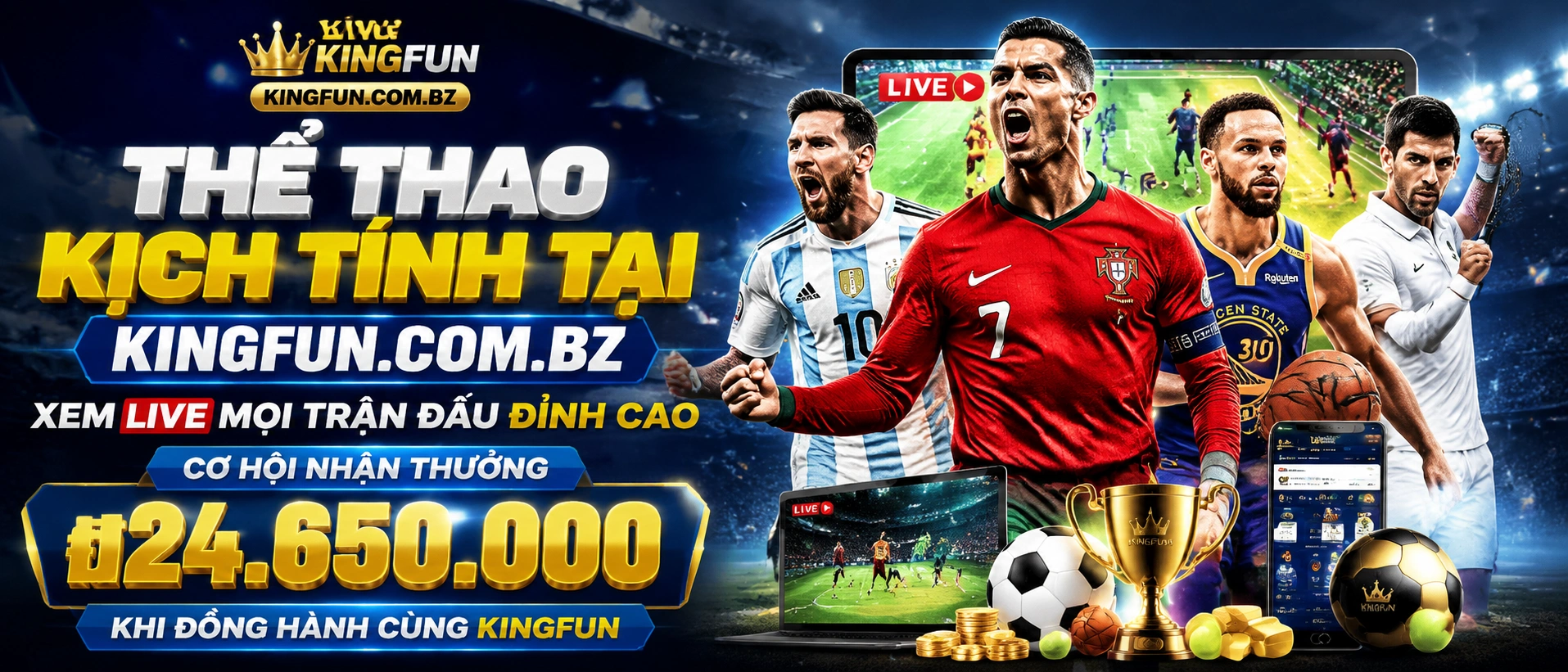 Thiết bị di động xem thể thao trên Kingfun